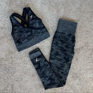 🔥Gymshark Camo Set🔥 Seamless Leggings + Sports Bra XS